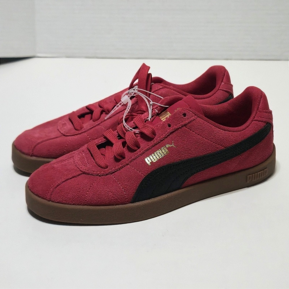 Puma Club II Era Red Suede Black Casual Shoes Sneaker Youth US 5 Big Kid